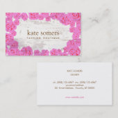 Niedlich rosa Rosen, rustikales Holz, Chic Designe Visitenkarte (Vorne/Hinten)