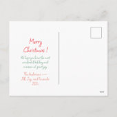 Niedlich Rosa Rotes Foto Weihnachten Postkarte (Rückseite)