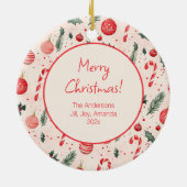 Niedlich Rosa Rotes Foto Weihnachtsschmuck (Hinten)