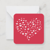 Niedlich rosa Rotes Herz Gutes Valentinstag Mitteilungskarte (Rückseite)