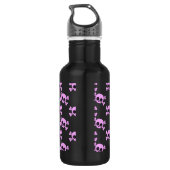 Niedlich rosa Schädel und Kreuzknochen Trinkflasche (Rückseite)