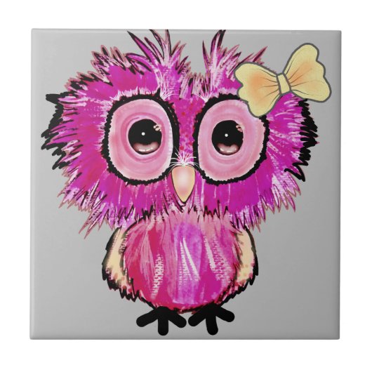 Niedlich rosa Schale mit Schleifenbogen Fliese (Vorderseite)