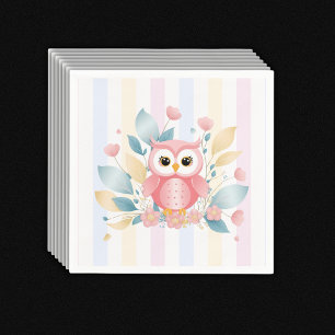 Niedlich rosa Schale Pastell Blumenmuster Babydusc Serviette