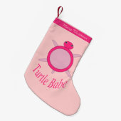 Niedlich rosa Schildkröte Babe Custom Strumpf Kleiner Weihnachtsstrumpf (Vorderansicht (hängend))