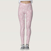 niedlich rosa schöne Hipster Blätter Farn Design Leggings (Vorderseite)