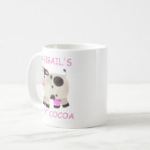 Niedlich rosa Schwarz-weiße Kuh Kakao Kaffeetasse (Vorderseite Links)