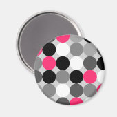 Niedlich rosa, schwarz-weiße Punkte Vektormuster Magnet (Vorderseite/Rückseite)