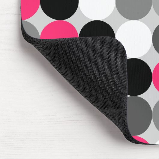 Niedlich rosa, schwarz-weiße Punkte Vektormuster Mousepad (Ecke)