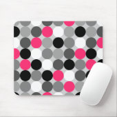 Niedlich rosa, schwarz-weiße Punkte Vektormuster Mousepad (Mit Mouse)