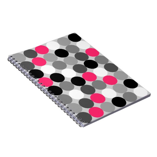 Niedlich rosa, schwarz-weiße Punkte Vektormuster Notizblock (Rechte Seite)