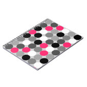 Niedlich rosa, schwarz-weiße Punkte Vektormuster Notizblock (Linke Seite)