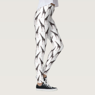 Niedlich rosa schwarze Giraffe Tierweißes Design Leggings
