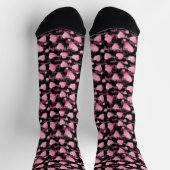 Niedlich-rosa-schwarze Herzen Valentinstag Socken (Oben)