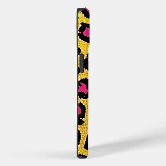 Niedlich rosa Schwarzer Glitzer Leopard Druckname Case-Mate iPhone Hülle (Rückseite / Rechts)