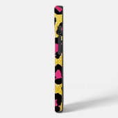 Niedlich rosa Schwarzer Glitzer Leopard Druckname Case-Mate iPhone Hülle (Rückseite / Links)