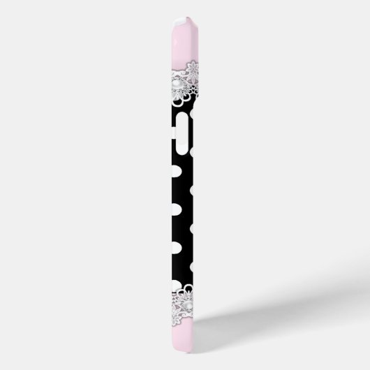 Niedlich rosa schwarzer Polka Dots High Heel Case-Mate iPhone Hülle (Rückseite / Rechts)