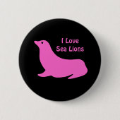 Niedlich-rosa-Seelöwe Button (Vorderseite)