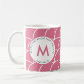 Niedlich rosa SEIN, UND Fish Scales Monogramm kenn Kaffeetasse (Links)