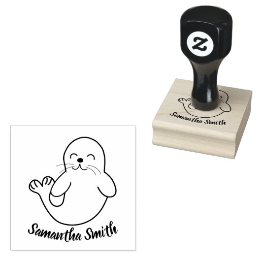 Niedlich rosa Siegel Gummistempel (Stempel)