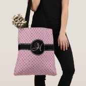 Niedlich rosa Silver Glitzer Polka Dot Monogramm g Tasche (Von Nahem)