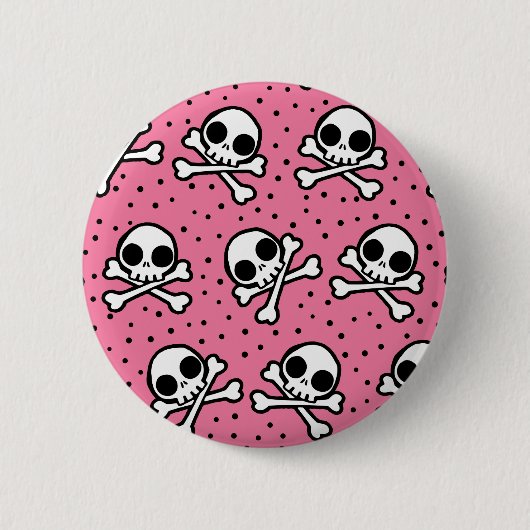 Niedlich rosa Skull Button (Vorderseite)