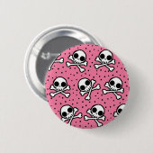 Niedlich rosa Skull Button (Vorne & Hinten)