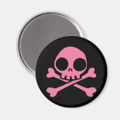 Niedlich rosa Skull Magnet (Vorderseite/Rückseite)