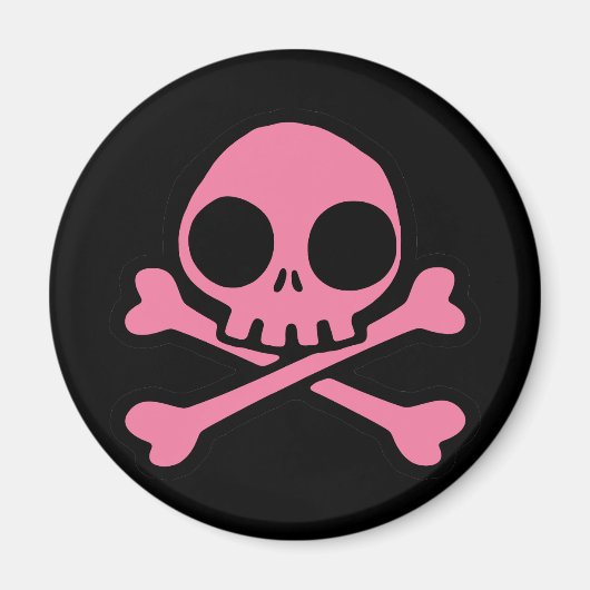Niedlich rosa Skull Magnet (Vorne)