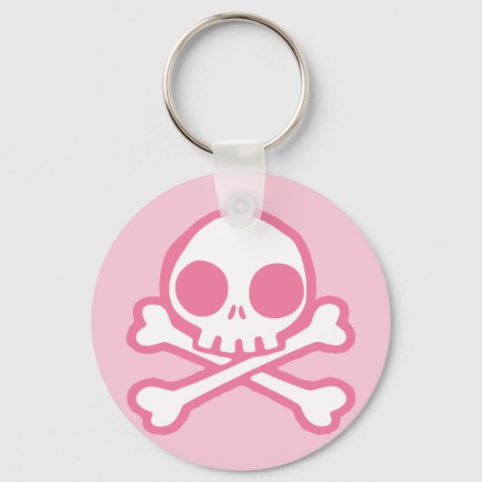 Niedlich rosa Skull Schlüsselanhänger (Vorderseite)