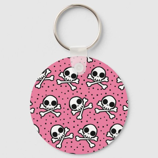 Niedlich rosa Skull Schlüsselanhänger (Vorderseite)