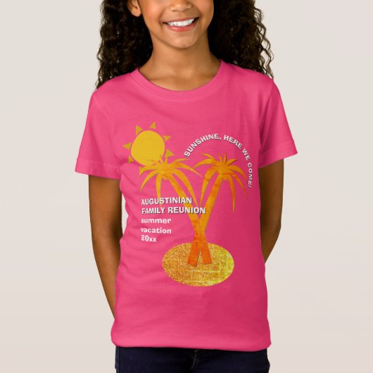 Niedlich-rosa Sommerferien Wiedersehen Girls T-Shirt (Vorderseite)