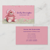 Niedlich rosa Sonnenbild mit Herz und Foliage Visitenkarte (Vorne/Hinten)