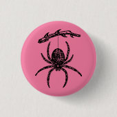 Niedlich-Rosa-Spinne Button (Vorderseite)