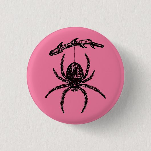 Niedlich-Rosa-Spinne Button (Vorderseite)