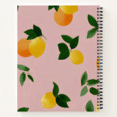 Niedlich rosa SpiralNotebook Lemon Orange Frucht Notizblock (Rückseite)