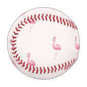 Niedlich rosa stehendes Flamingo Baseball (Vorderseite Links)