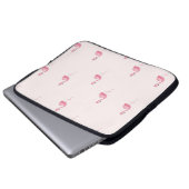 Niedlich rosa stehendes Flamingo Laptopschutzhülle (Vorne Knopf)