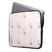 Niedlich rosa stehendes Flamingo Laptopschutzhülle (Vorderseite Links)