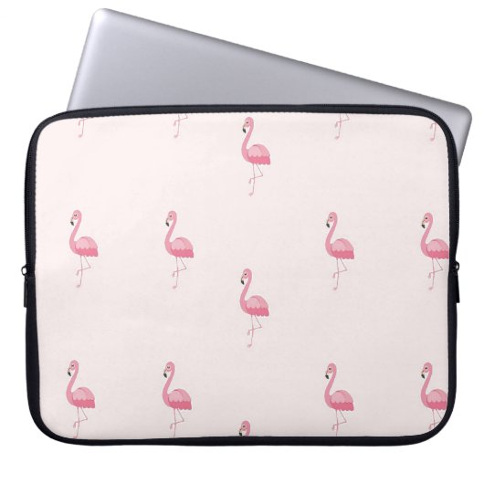 Niedlich rosa stehendes Flamingo Laptopschutzhülle (Vorderseite)