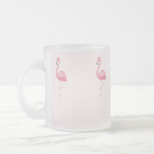Niedlich rosa stehendes Flamingo Mattglastasse