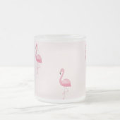 Niedlich rosa stehendes Flamingo Mattglastasse (Mittel)