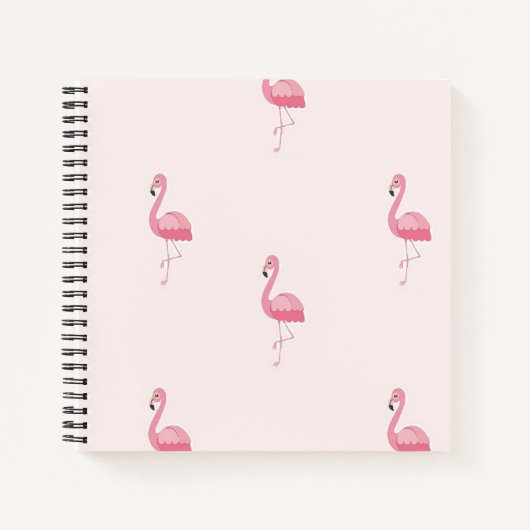 Niedlich rosa stehendes Flamingo Notizblock (Vorderseite)