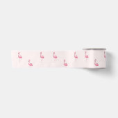 Niedlich rosa stehendes Flamingo Satinband (Vorderseite)