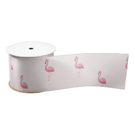 Niedlich rosa stehendes Flamingo Satinband