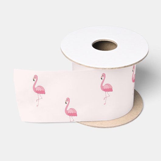 Niedlich rosa stehendes Flamingo Satinband (Spule)