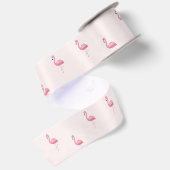 Niedlich rosa stehendes Flamingo Satinband (Rückseite)