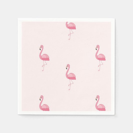 Niedlich rosa stehendes Flamingo Serviette (Vorderseite)