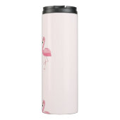 Niedlich rosa stehendes Flamingo Thermosbecher (Rückseite)