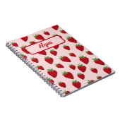 Niedlich rosa Strawberry Muster Alyna Name Noteboo Notizblock (Rechte Seite)
