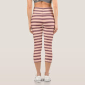 Niedlich rosa Streifen Capri Leggings (Rückseite)